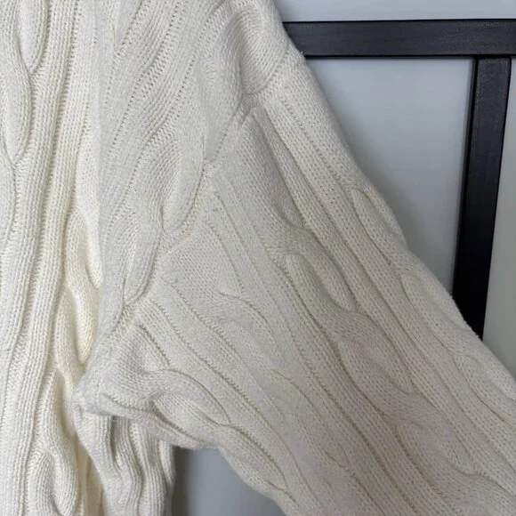 ABERCROMBIE & FITCH Cable knit Oversized Varsity Prep Sweater Women’s XL Tennis - Picture 10 of 13